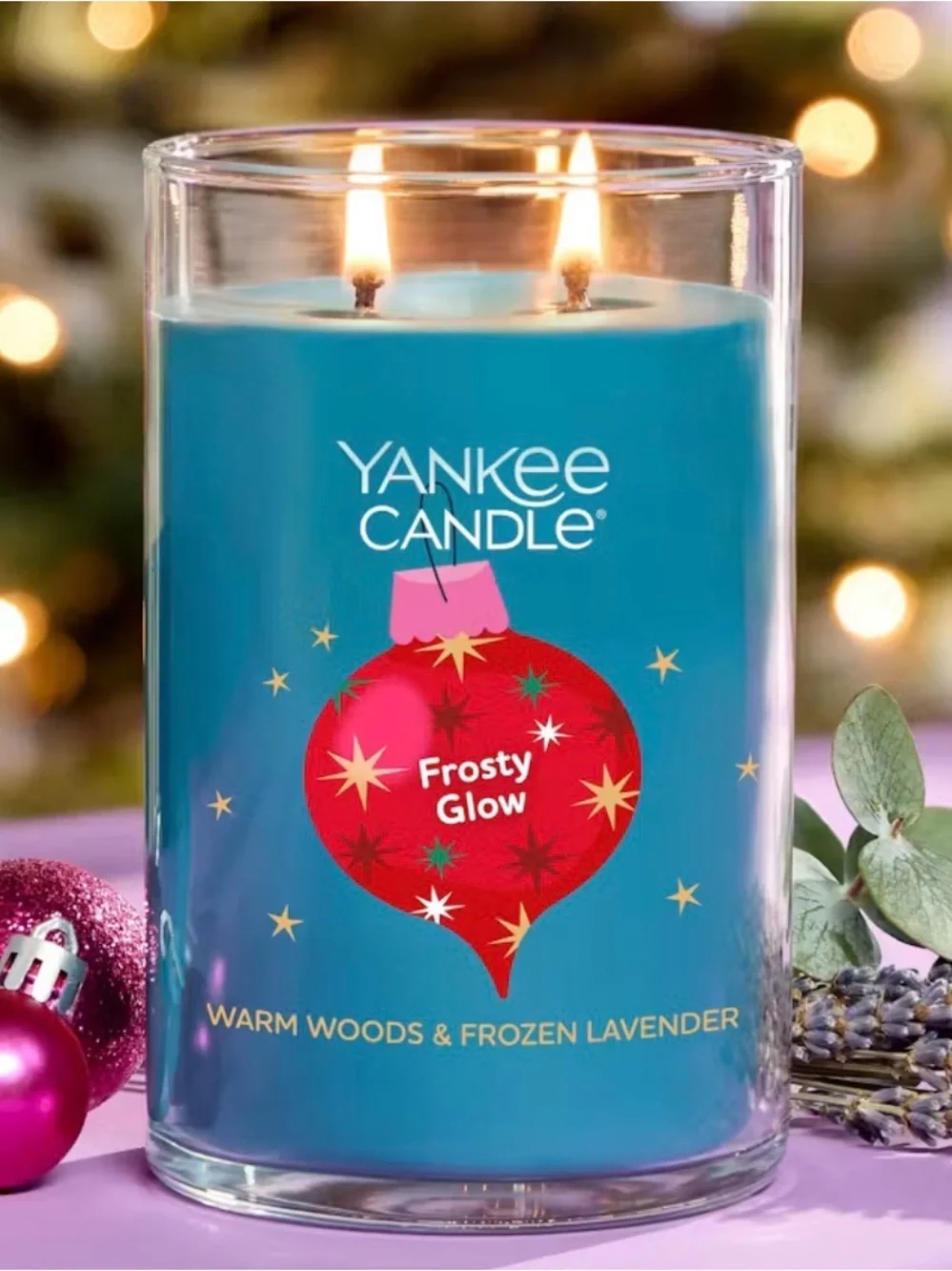 Yankee Candle Frosty Glow Large Tumbler Scented Candle 20 oz 2-Wick Plant Wax